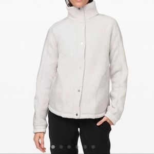 LuluLemon Athletica Go Cozy Sherpa Jacket - Gray/White Size 6
